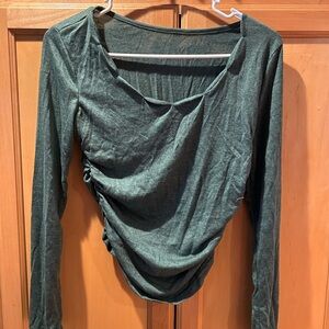 Elegant Green Long Sleeve Women's Top
